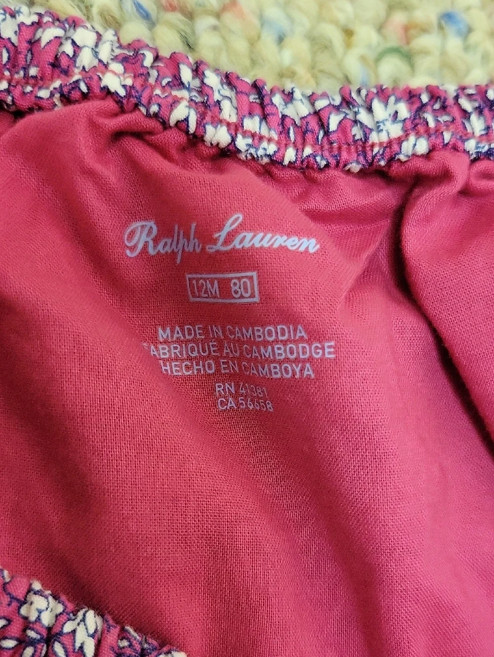 Ralph Lauren Coral Floral Infant Dress Sz 12 months Old Money Summer
